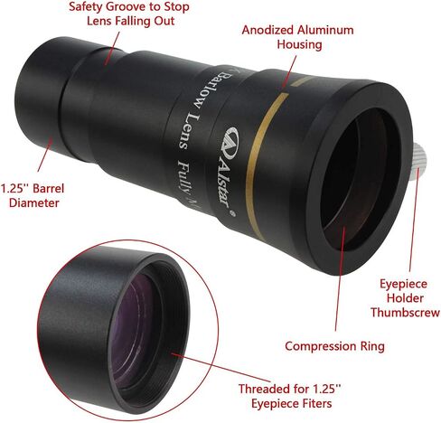 Alstar 1.25" 4-Elements 3X Barlow Lens Fully Multi-Coated Optics in Saudi Arabia