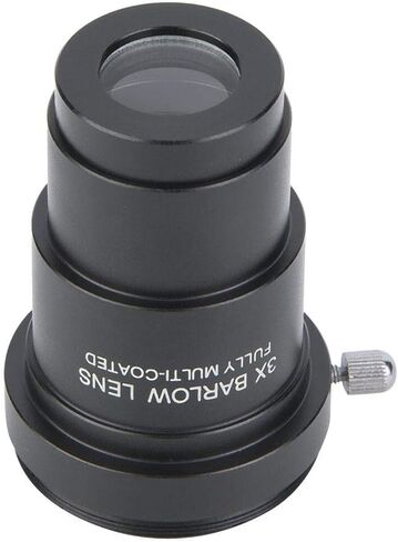 1.25 inches 3X Barlow Lens Fully Black Multi Coated with M42x0.75mm Thread for Standard Telescope Eyepiece Astronomy Accessory in Saudi Arabia