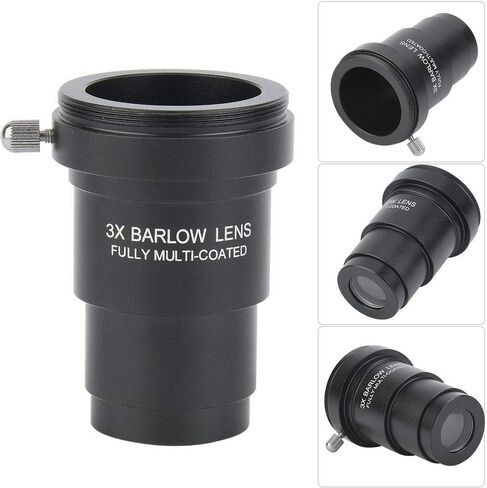 1.25 inches 3X Barlow Lens Fully Black Multi Coated with M42x0.75mm Thread for Standard Telescope Eyepiece Astronomy Accessory in Saudi Arabia