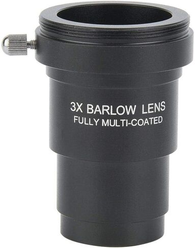 1.25 inches 3X Barlow Lens Fully Black Multi Coated with M42x0.75mm Thread for Standard Telescope Eyepiece Astronomy Accessory in Saudi Arabia