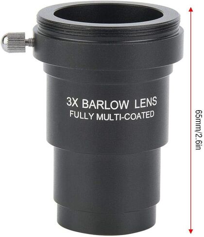 1.25 inches 3X Barlow Lens Fully Black Multi Coated with M42x0.75mm Thread for Standard Telescope Eyepiece Astronomy Accessory in Saudi Arabia