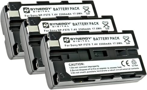 Synergy Digital Camcorder Batteries, Compatible with HP NP-F730, NP-F750 Camcorder Batteries (Li-Ion, 7.4V, 2000 mAh), Set of 3 in Saudi Arabia