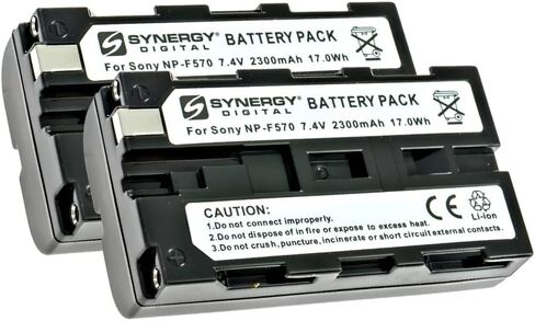 Synergy Digital Camcorder Batteries, Compatible with HP NP-F730, NP-F750 Camcorder Batteries (Li-Ion, 7.4V, 2000 mAh), Set of 3 in Saudi Arabia