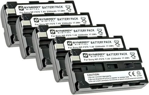 Synergy Digital Camcorder Batteries, Compatible with HP NP-F730, NP-F750 Camcorder Batteries (Li-Ion, 7.4V, 2000 mAh), Set of 3 in Saudi Arabia