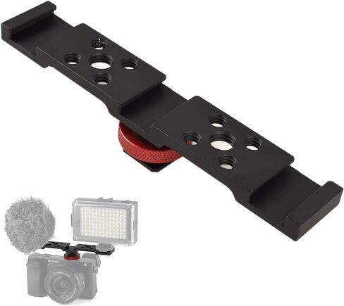 Fotoconic Hot Shoe Extension Bar Mount, Triple Cold Shoe Extension Flash Bracket, Compatible with Nikon Canon Sony Olympus DSLR Camera, Microphone, Led Video Light, Camcorder DV in Saudi Arabia