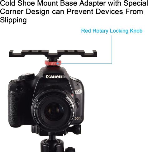 Fotoconic Hot Shoe Extension Bar Mount, Triple Cold Shoe Extension Flash Bracket, Compatible with Nikon Canon Sony Olympus DSLR Camera, Microphone, Led Video Light, Camcorder DV in Saudi Arabia