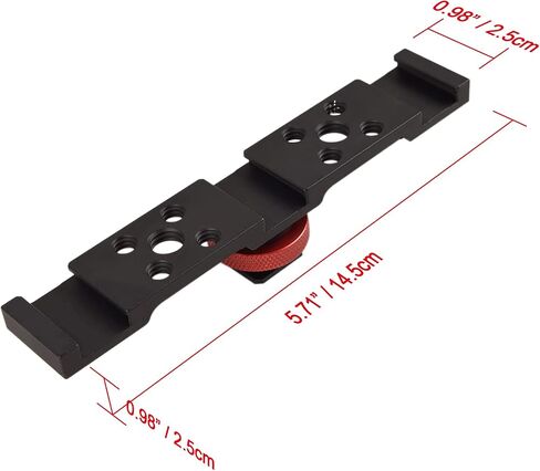 Fotoconic Hot Shoe Extension Bar Mount, Triple Cold Shoe Extension Flash Bracket, Compatible with Nikon Canon Sony Olympus DSLR Camera, Microphone, Led Video Light, Camcorder DV in Saudi Arabia