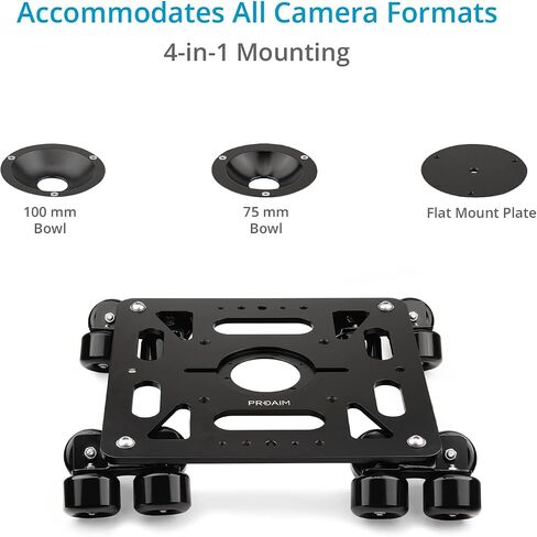 PROAIM Breeza Video/Film Solid Camera Dolly Slider with Track End. Adapts Mitchell, Flat, 75mm & 100mm Camera Heads & Light Cranes. Overslung/Underslung Operations - Hi-hat/Low-hat Mode (DL-BRZA-01) in Saudi Arabia