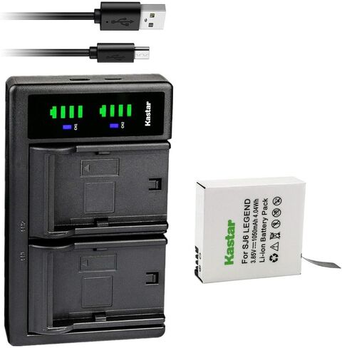 Kastar 1-Pack Battery and LTD2 USB Charger Compatible with SJCAM SJ6 Legend Battery, SJCAM SJ6 Legend 4K Action Camera, SJCAM SJ6 Legend Sport Camera in Saudi Arabia