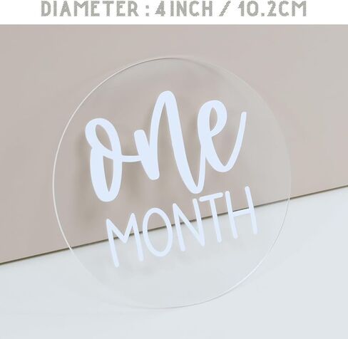 Acrylic Baby Milestone Discs for Baby Photos-13 PCS Clear Acrylic Baby Monthly Milestone Cards Baby Monthly Photo Prop Newborn Birth Announcement Sign Acrylic Circles Baby Monthly Milestone Marker in Kuwait