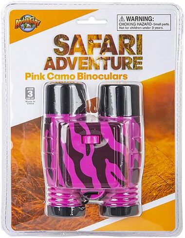 Binoculars Toy, Primary Science Exploration Play, Hunting, Hiking, Animal Bird Watching (Pink Zebra Print) in Saudi Arabia