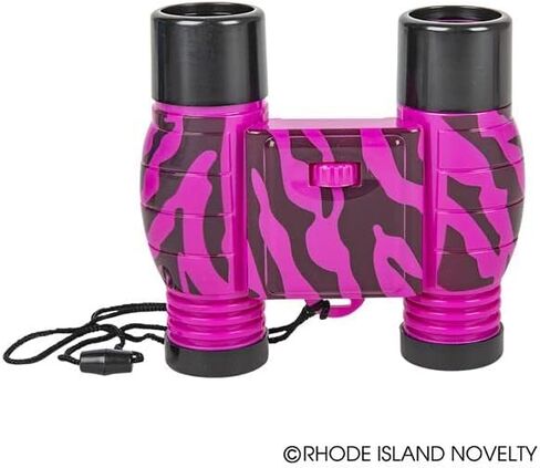 Binoculars Toy, Primary Science Exploration Play, Hunting, Hiking, Animal Bird Watching (Pink Zebra Print) in Saudi Arabia