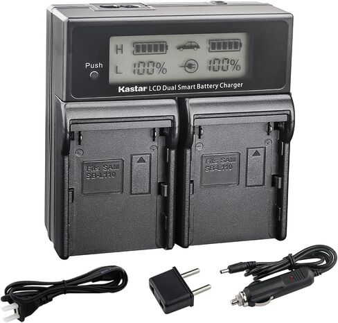 Kastar Battery 2 Pack and LCD Dual Fast Charger for Topcon BT-65Q, Topcon BC-30 BC-30D BT-30, Topcon Total Stations FC-200 FC-2200 FC-2500 GPT-7000i GTS-750 GTS-751 GPT-7500 GTS-900 GPT-9000 in Saudi Arabia