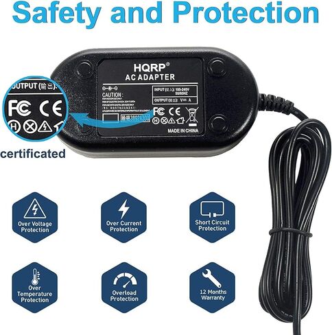 HQRP AC Adapter Compatible with Panasonic HC-V770 HC-V777 HC-V770M HC-V760 HC-WX970 HC-WX979 HC-WX970M HC-VX870 HC-VX878 HC-VX870M Camcorder Power Supply Cord AC Adaptor Charger + Euro Plug Adapter in Kuwait