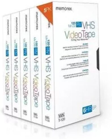 ميموريكس شريط فيديو T-120 120 دقيقة ار في في في اتش اس (عبوة من 5 قطع) in Saudi Arabia