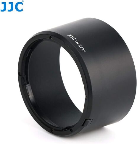 JJC LH-ET77 Black Dedicated Bayonet Mount Lens Hood Shade, Compatible with Canon RF 85mm f/2 Macro is STM Lense, Reversible Non-Glare Matte Finish, Replacement of ET-77 Lens Hood in Saudi Arabia