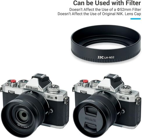 JJC HN-40 Lens Hood for Nikon NIKKOR Z DX 16-50mm Lens on Nikon Z50 II Z30 | Silver, Replaces Nikon HN-40 Screw-in Hood, Supports 46mm Filter/Lens Cap, Durable ABS, Reduces Lens Flare & Anti-Scratches in Saudi Arabia