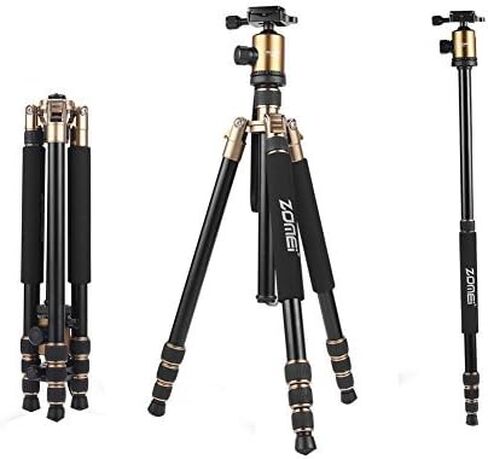 ZOMEI Tripod,Camera Tripod,Lightweight Camera Travel Z818 Tripod Aluminium Alloy Monopod with 360 Panorama Ball Head Quick Release Plate Ball for DSLR Canon Sony Nikon Cameras(Black) in Kuwait