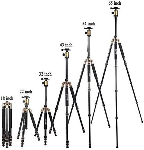 ZOMEI Tripod,Camera Tripod,Lightweight Camera Travel Z818 Tripod Aluminium Alloy Monopod with 360 Panorama Ball Head Quick Release Plate Ball for DSLR Canon Sony Nikon Cameras(Black) in Kuwait