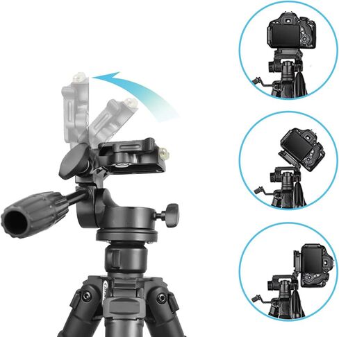 64.5 inch Travel Portable Tripod- Compatible with SLR Cameras, Cell Phones, Binoculars, Spotting Scopes, Monoculars in Saudi Arabia