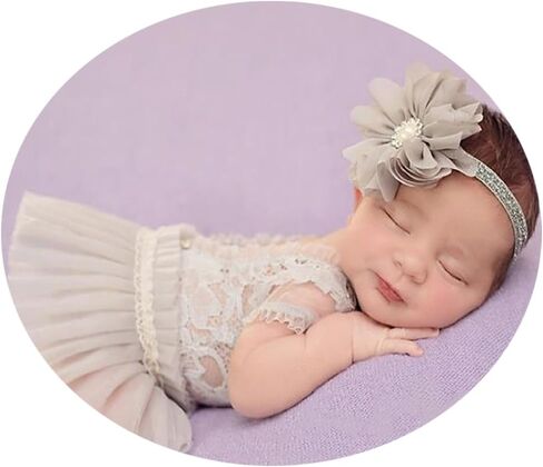 Newborn Photography Outfits Headband & Romper for Baby Girls Photography in Saudi Arabia