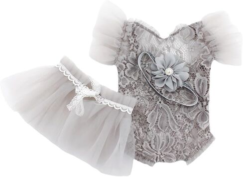 Newborn Photography Outfits Headband & Romper for Baby Girls Photography in Saudi Arabia