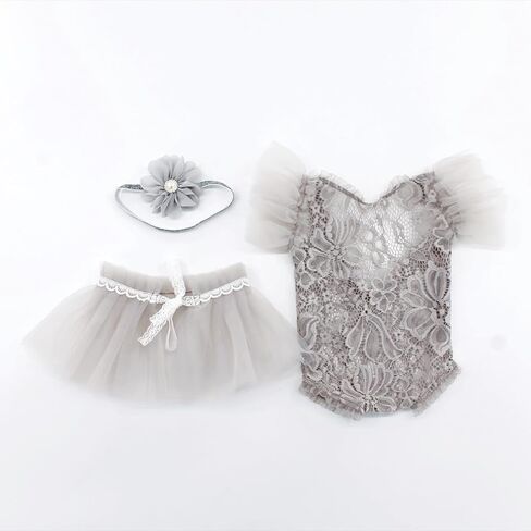 Newborn Photography Outfits Headband & Romper for Baby Girls Photography in Saudi Arabia