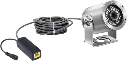 Underwater Camera POE 5MP CMOS lens 100° Wide-angle Sea Stainless Steel with Fill Light IP68 Waterproof Camera for 24/7 koi pond with 32ft Cable in Kuwait