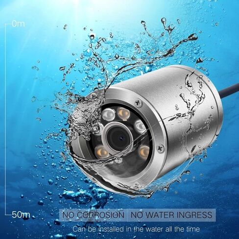 Underwater Camera POE 5MP CMOS lens 100° Wide-angle Sea Stainless Steel with Fill Light IP68 Waterproof Camera for 24/7 koi pond with 32ft Cable in Kuwait