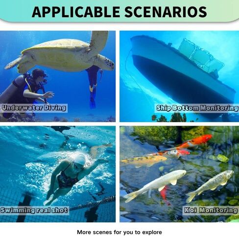 Underwater Camera POE 5MP CMOS lens 100° Wide-angle Sea Stainless Steel with Fill Light IP68 Waterproof Camera for 24/7 koi pond with 32ft Cable in Kuwait