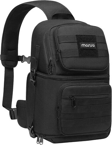 MOSISO Camera Sling Bag, DSLR/SLR/Mirrorless Tactical Camera Crossbody Bag Case Photography Slingpack with Tripod Holder & Removable Modular Inserts Compatible with Canon/Nikon/Sony/Fuji, Black in Kuwait