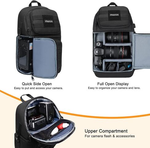 MOSISO Camera Sling Bag, DSLR/SLR/Mirrorless Tactical Camera Crossbody Bag Case Photography Slingpack with Tripod Holder & Removable Modular Inserts Compatible with Canon/Nikon/Sony/Fuji, Black in Kuwait