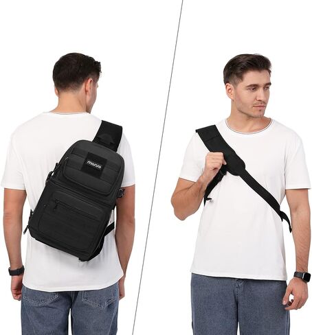MOSISO Camera Sling Bag, DSLR/SLR/Mirrorless Tactical Camera Crossbody Bag Case Photography Slingpack with Tripod Holder & Removable Modular Inserts Compatible with Canon/Nikon/Sony/Fuji, Black in Kuwait