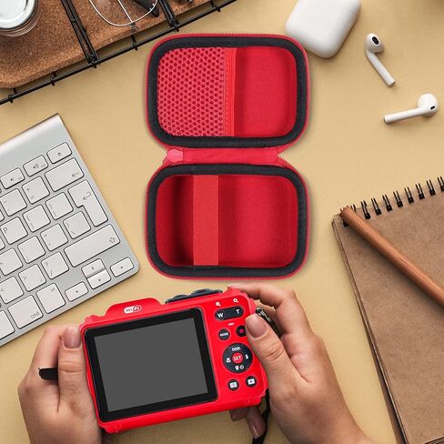حافظة سفر صلبة من Aenllosi متوافقة مع كاميرا Kodak PIXPRO WPZ2 الرقمية القوية المقاومة للماء، حافظة واقية لكاميرا فيديو Kodak المقاومة للماء (أحمر، حافظة فقط) in Kuwait
