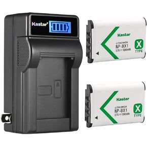 Kastar Battery and LCD Wall Charger Compatible with Sony NP-BX1 and Sony Cyber-shot HDR-AS50R DSC-RX100 VII HDR-CX240E HDR-CX405 HDR-CX440 HDR-GW66 HDR-GWP88 HDR-MV1 HDR-PJ240E HDR-PJ270E HDR-PJ440 in Saudi Arabia