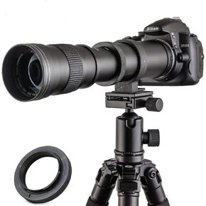 JINTU EF/EF-S 420-800mm F8.3 Telephoto Zoom Lens(MF) + T-Mount for Nikon D5600 D5500 D5200 D90 D7500 D3400 D80 D5000 D7200 D750 D850 D3300 D5300 D610 D7100 in Kuwait