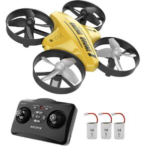 Mini Drone for Kids & Beginners, Indoor RC Nano Helicopter Quadcopter with Auto Hovering,3D Flips,Portable Hand Operated, Birthday＆ Children's Day Gift for Boys and Girls,Headless Mode & Remote Control,Blue.4-blade design-ATOYX in Kuwait