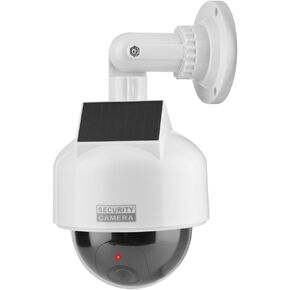 ASHATA Security Camera Dome Dummy Camera Indoor/Outdoor Realistic Solar Waterproof Camera Flashing LED Light for Home/Warehouse/Shops in Saudi Arabia