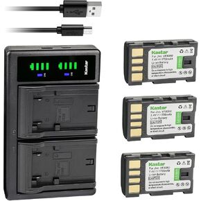 Kastar 3-Pack Battery and LTD2 USB Charger Replacement for JVC GZ-MG330 GZ-MG330A GZ-MG330AUS GZ-MG330B GZ-MG330H GZ-MG330HUS GZ-MG330R GZ-MG330RUS GZ-MG330S GZ-MG330US GZ-MG335 GZ-MG335H GZ-MG335HUS in Kuwait