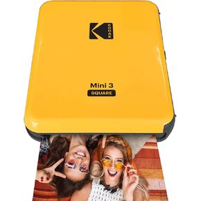 KODAK All-New Mini 3 Square Instagram Size Bluetooth Portable Photo Printer with 4PASS Technology - Yellow in Kuwait