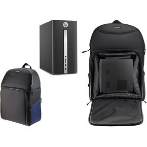 Navitech Portable Rugged Black & Blue Backpack/Rucksack Carry Case Compatible with The HP Pavilion 570-p063ng Desktop PC in Kuwait