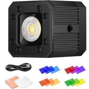 Neewer Mini COB Video Light, Waterproof Up to 65ft/20m Dimmable Fill Light On Camera with Built-in 1600mAh Battery/CRI95+/2400LM/1/4in Thread/12 Colors Filters for Smartphone DSLR Drone Action Camera in Saudi Arabia