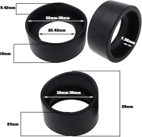 4PCS Eyepiece Cover for 32-36mm Stereo Microscope Eyepieces Soft Rubber Eyepiece Eye Guards Cups Shield 2PCS Oblique Angle & 2PCS Flat Angle Black in Saudi Arabia