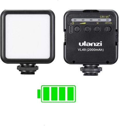 Ulanzi VL49 Led Video Light w 3 Cold Shoe, Ulanzi VL49 RGB Video Lights, LED Camera Light 360° Full Color Portable Photography Lighting CRI 95+ 2500-9000K 2000mAh Rechargeable in Kuwait