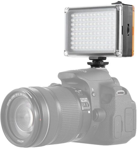 إضاءة LED للفيديو على الكاميرا من Aoonar لكاميرات الفيديو Canon Nikon Sony DSLR، لوحة إضاءة بمرشحات بيضاء وبرتقالية، مع بطارية قابلة لإعادة الشحن 2500 مللي أمبير في الساعة in Saudi Arabia