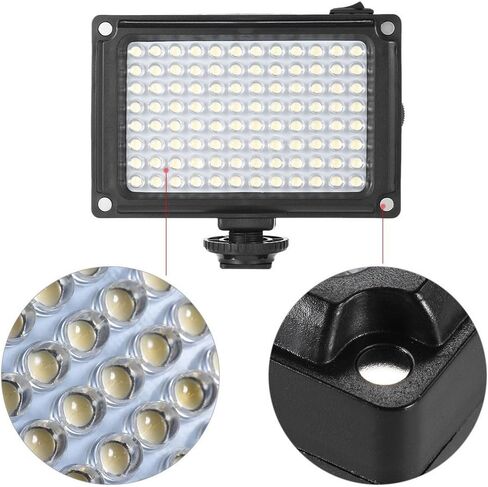 إضاءة LED للفيديو على الكاميرا من Aoonar لكاميرات الفيديو Canon Nikon Sony DSLR، لوحة إضاءة بمرشحات بيضاء وبرتقالية، مع بطارية قابلة لإعادة الشحن 2500 مللي أمبير في الساعة in Saudi Arabia