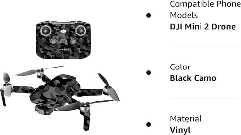 MIGHTY SKINS MightySkins متوافق مع طائرة DJI Mini 2 المحمولة بدون طيار - مموه أحمر | غطاء ملتف واقٍ ومتين وفريد ​​من نوعه من الفينيل | سهل التطبيق والإزالة وتغيير الأنماط | صنع في الولايات المتحدة الأمريكية in Kuwait