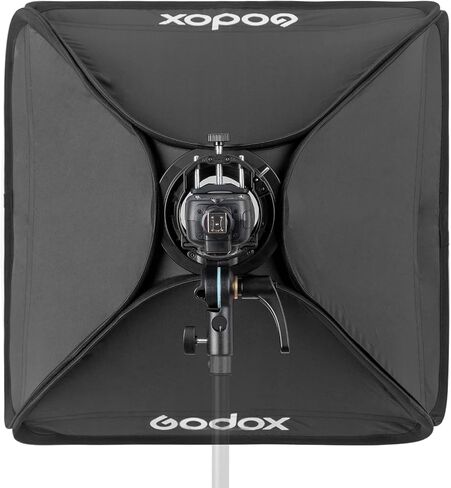 Godox 24"x 24" 60cmx60cm Foldable Universal Softbox with S Style Speedlite Bracket for Flash Bowens Elinchrom Mount Accessories Direction Adjustable in Kuwait