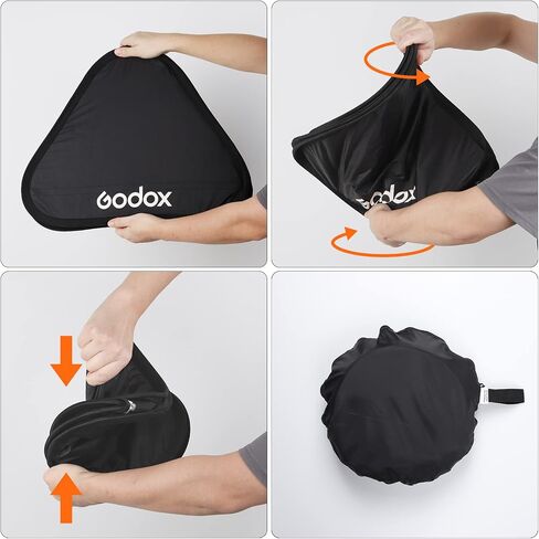 Godox 24"x 24" 60cmx60cm Foldable Universal Softbox with S Style Speedlite Bracket for Flash Bowens Elinchrom Mount Accessories Direction Adjustable in Kuwait