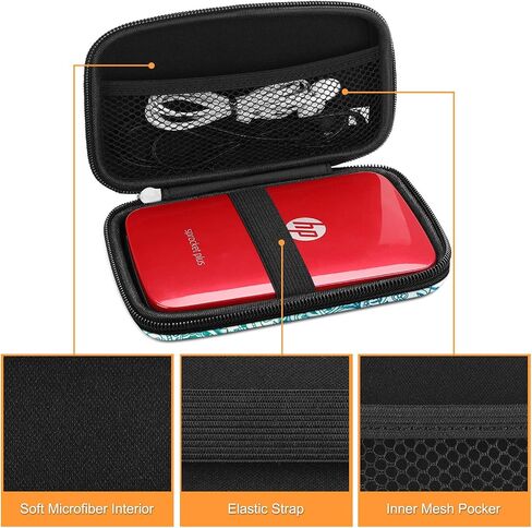 حافظة Fintie لطابعة Fujifilm Instax Mini Link 2، HP Sprocket Select/Plus، Canon Ivy CLIQ/CLIQ+/CLIQ2/CLIQ+2 طابعة كاميرا فورية - حقيبة حمل بهيكل صلب مقاوم للصدمات، Emerald Illusions in Kuwait